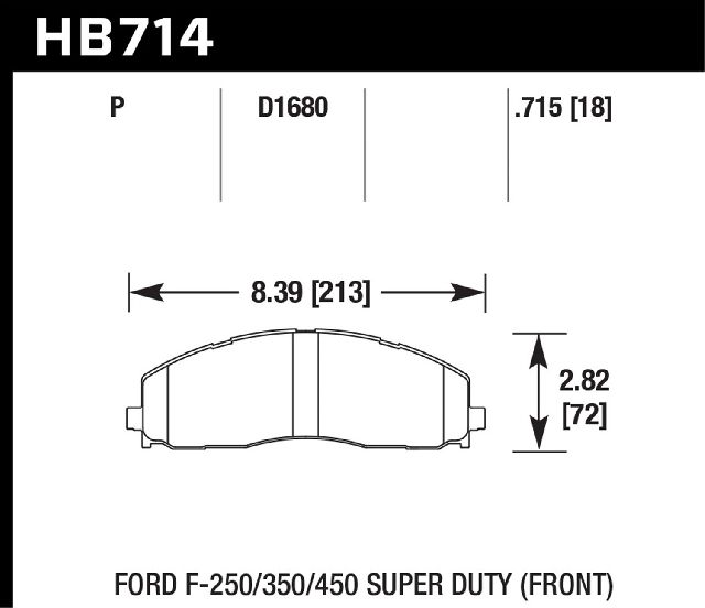 2013-2019 Ford F-350 Super Duty Disc Brake Pad Set - Front (Hawk)