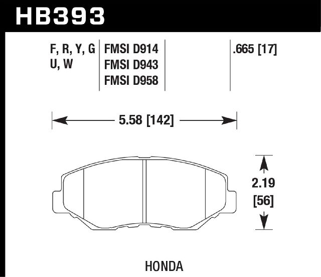 2003-2011 Honda Element Disc Brake Pad Set - Front (Hawk)