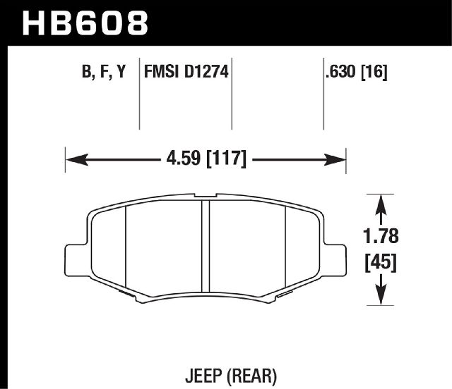 2007-2011 Dodge Nitro Disc Brake Pad Set - Rear (Hawk)