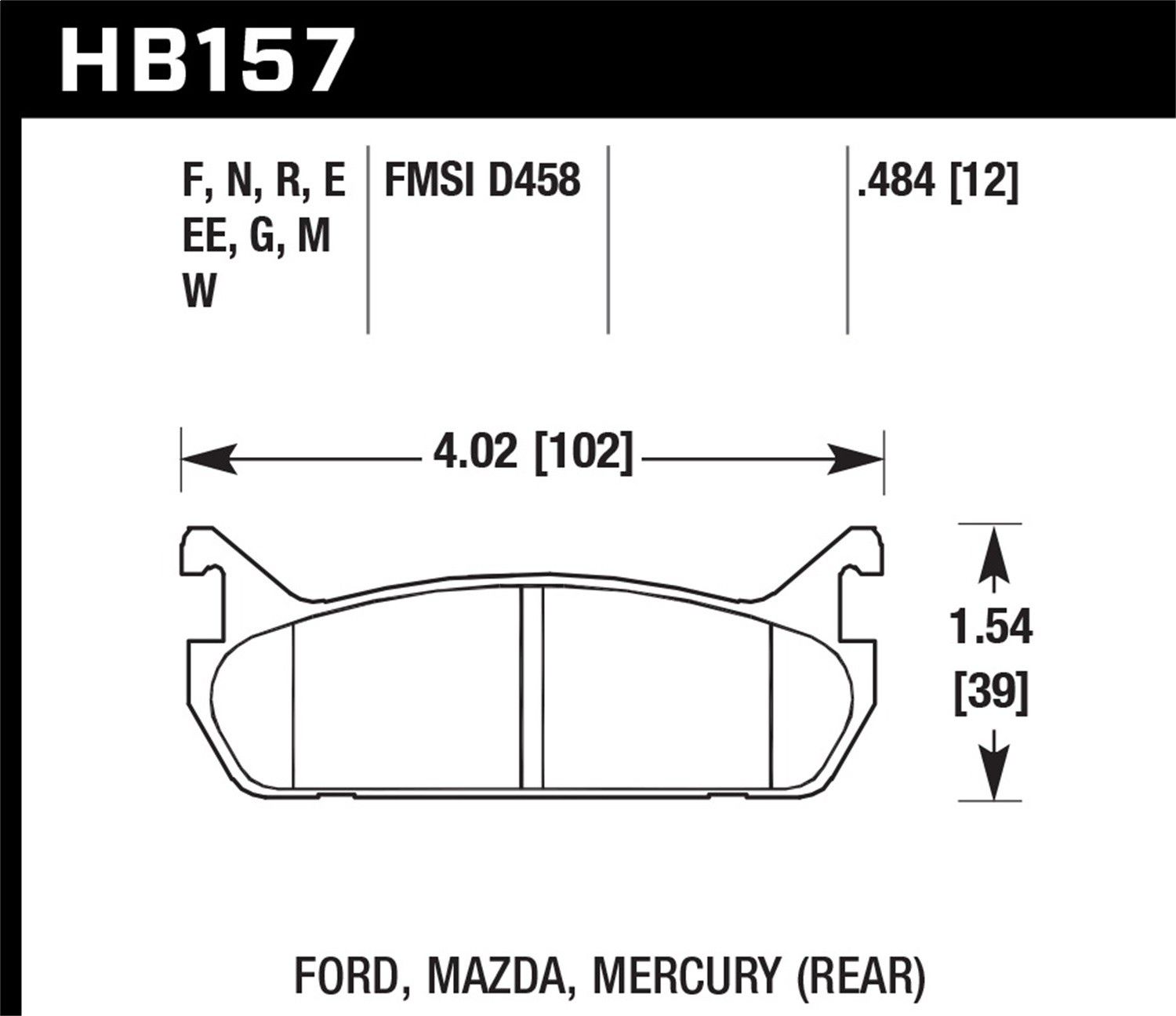 1993, 1992, 1991, 1990 Mazda Miata Disc Brake Pad Set