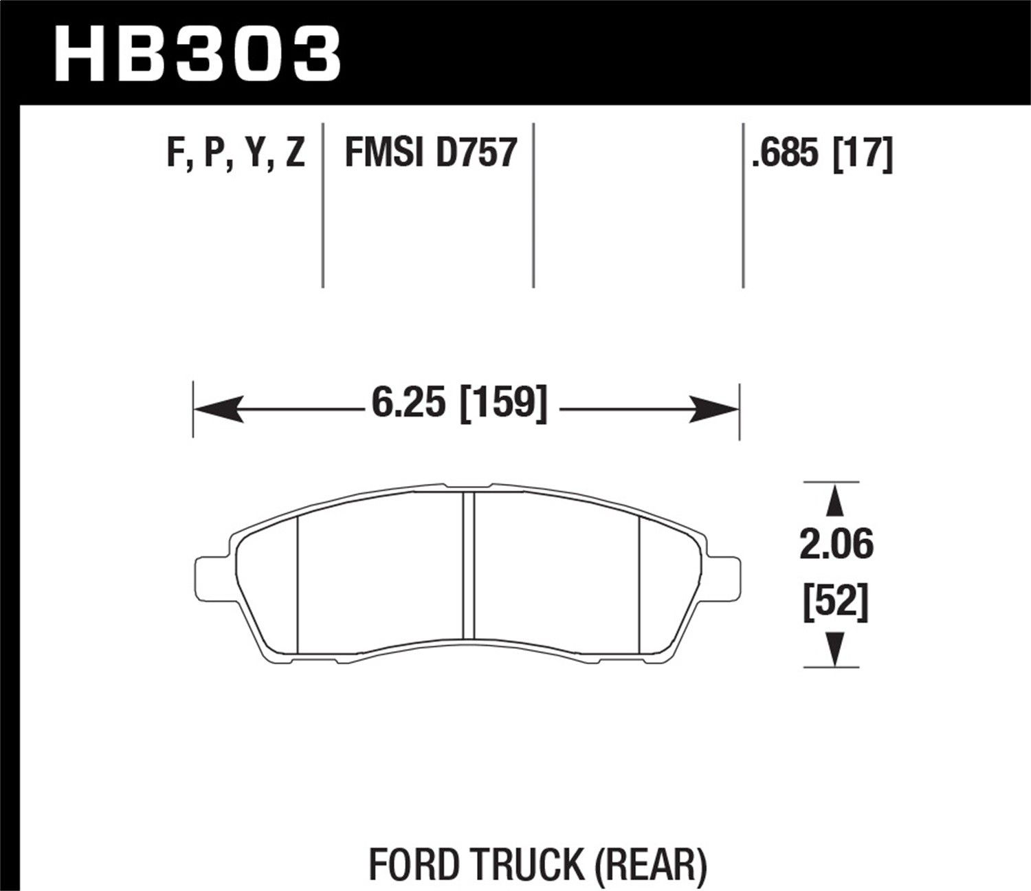 2005, 2004, 2003, 2002, 2001, 2000 Ford Excursion Disc Brake Pad Set