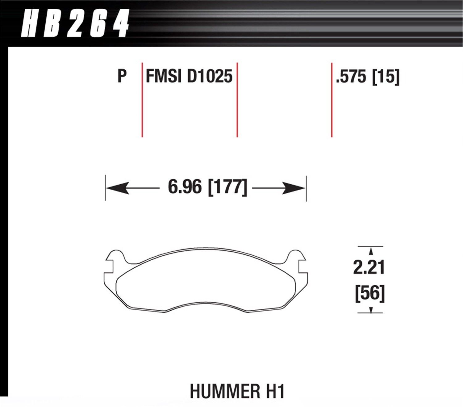 2004, 2003 Hummer H1 Disc Brake Pad Set