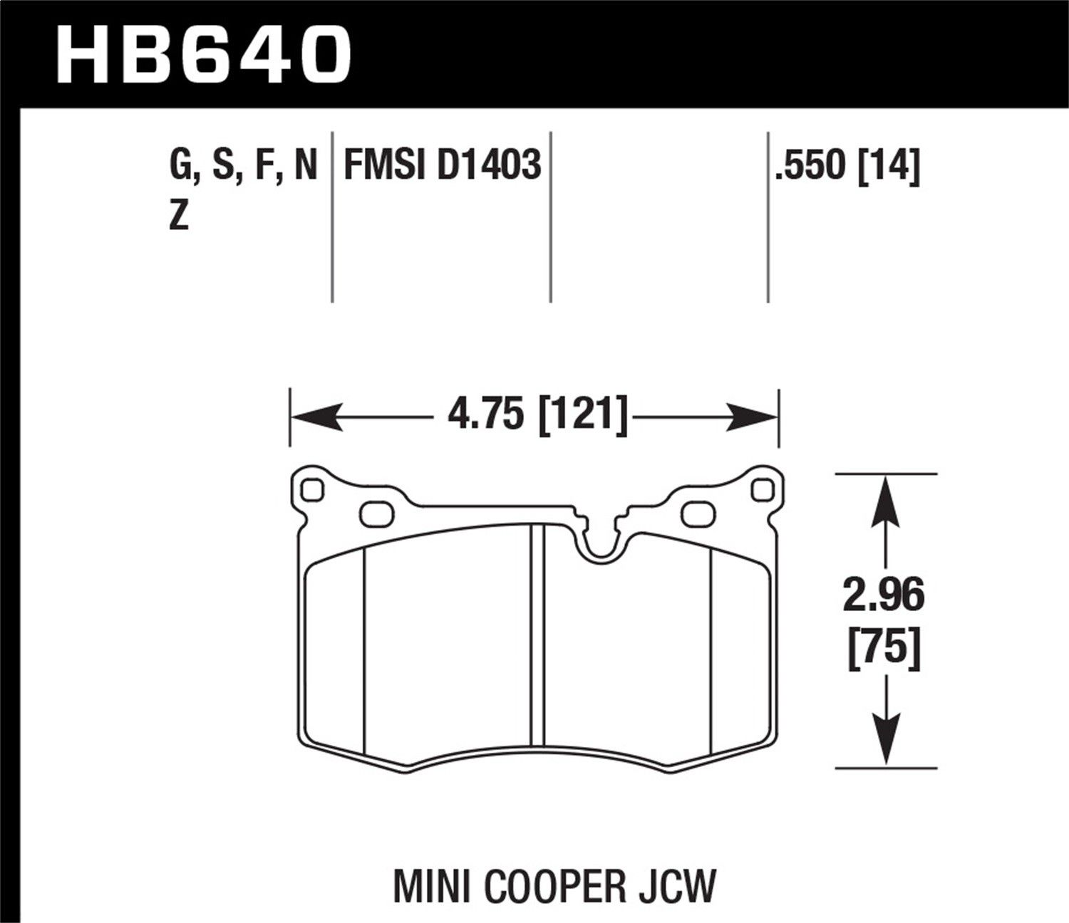 2015, 2014, 2013, 2012, 2011, 2010, 2009 Mini Cooper Disc Brake Pad Set