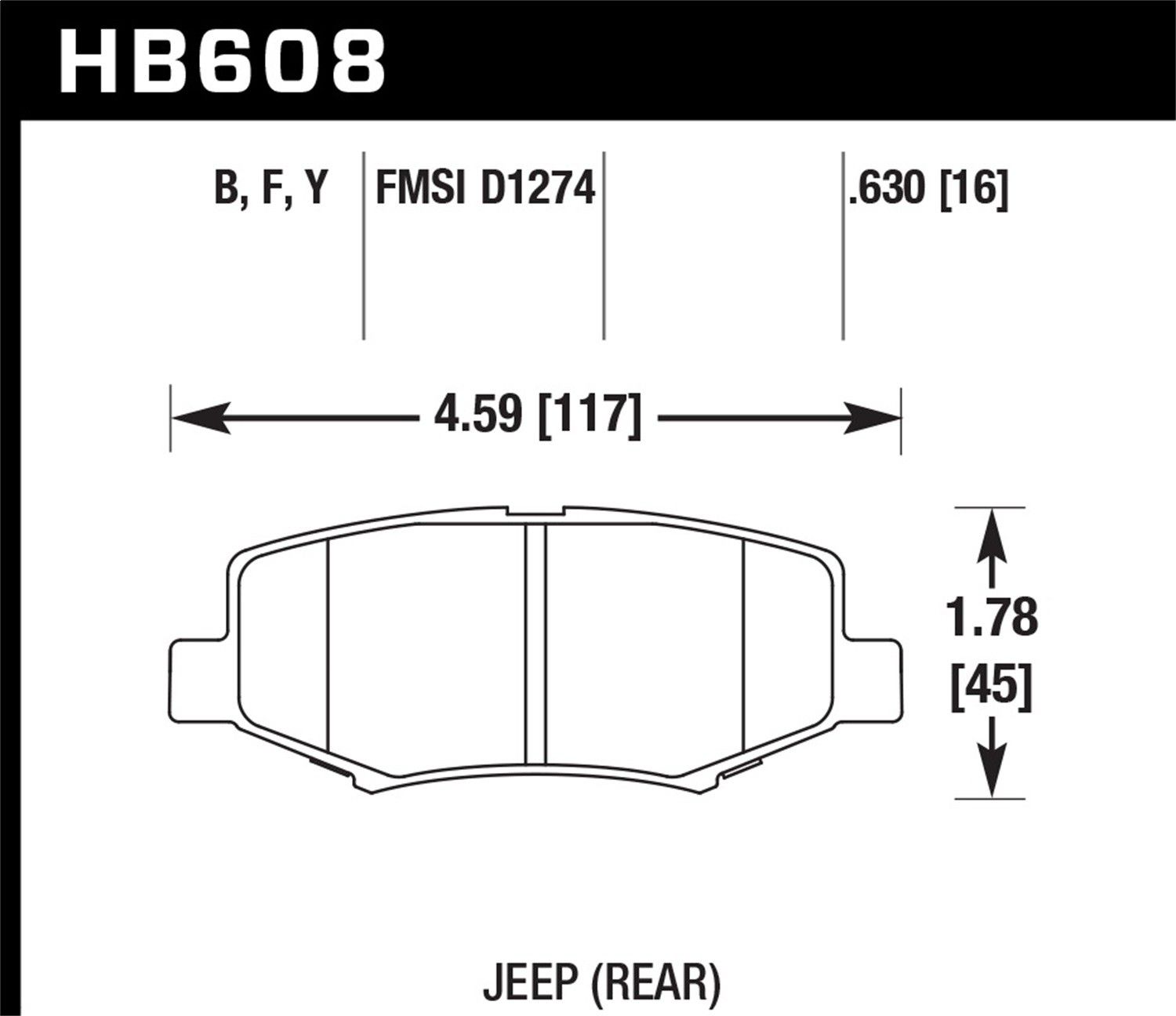 2011, 2010, 2009, 2008, 2007 Dodge Nitro Disc Brake Pad Set