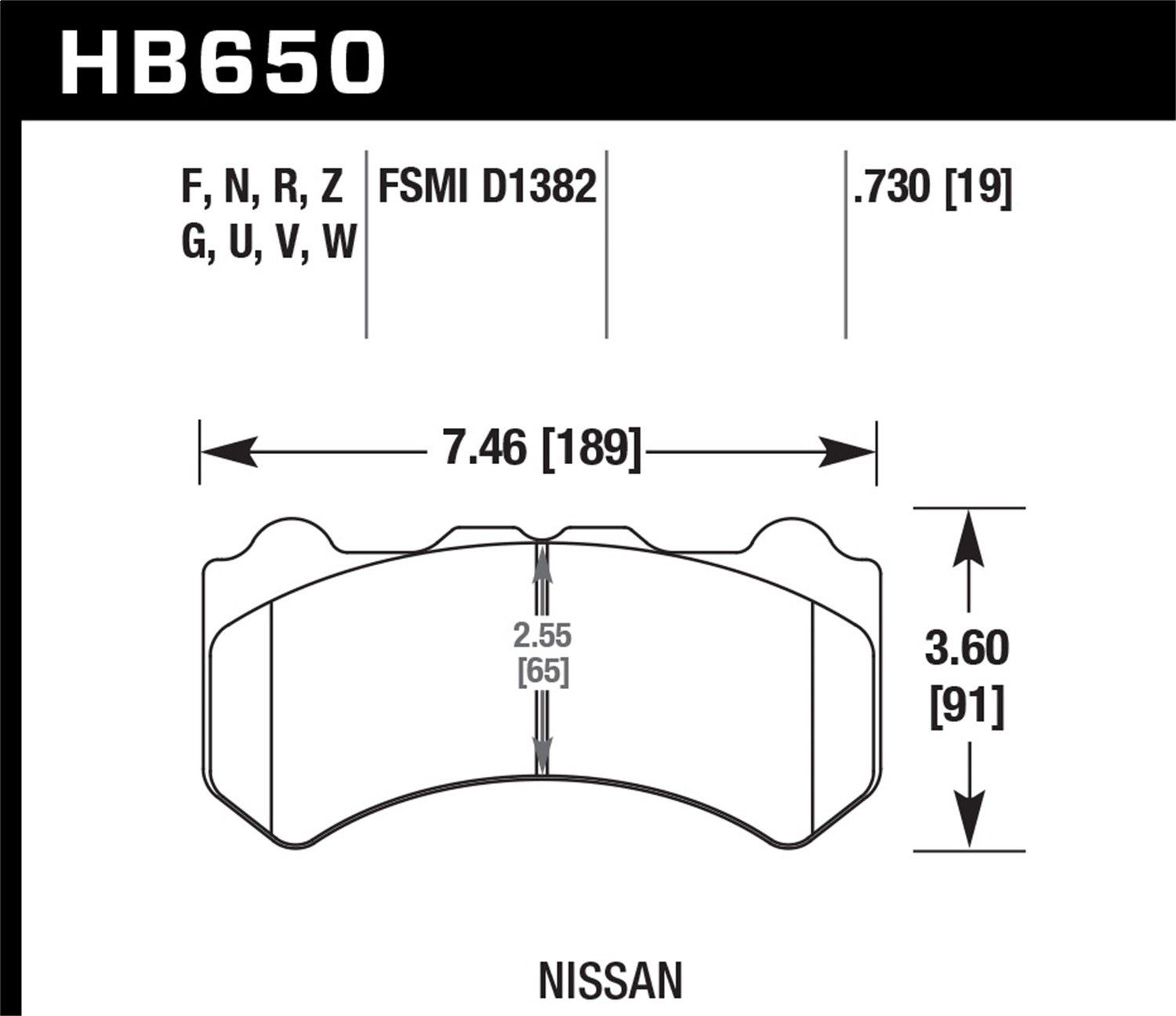 2018, 2017, 2016, 2015, 2014, 2013, 2012, 2011, 2010, 2009 Nissan GT-R Disc Brake Pad Set