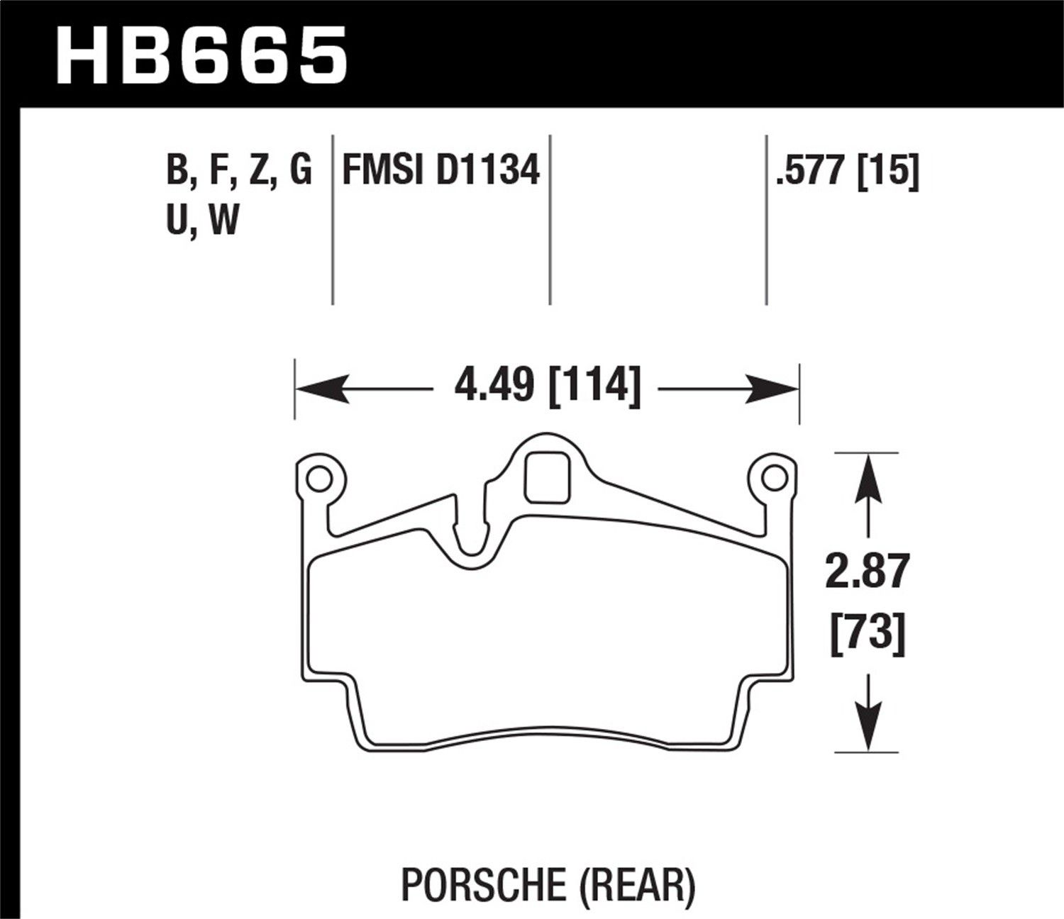 2016, 2015, 2014, 2013, 2012, 2011, 2010, 2009, 2008, 2007, 2006, 2005 Porsche Boxster Boxster Disc Brake Pad Set