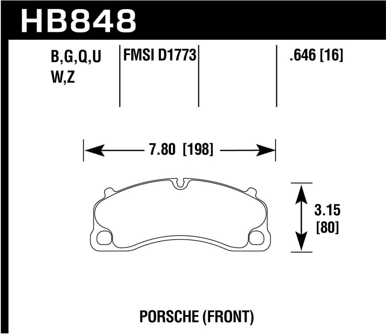 2019, 2018, 2017, 2016, 2015, 2014 Porsche 911 Disc Brake Pad Set