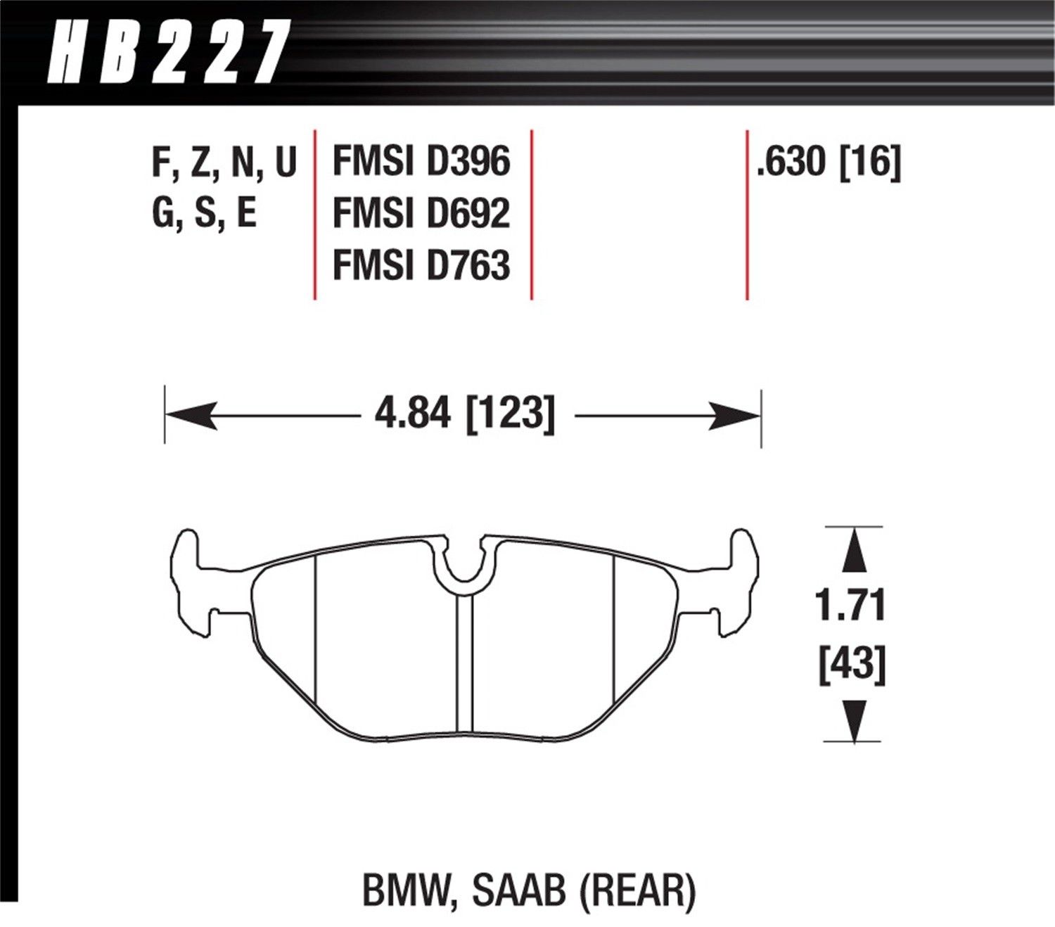 2003-2007 BMW 318i Disc Brake Pad Set Hawk
