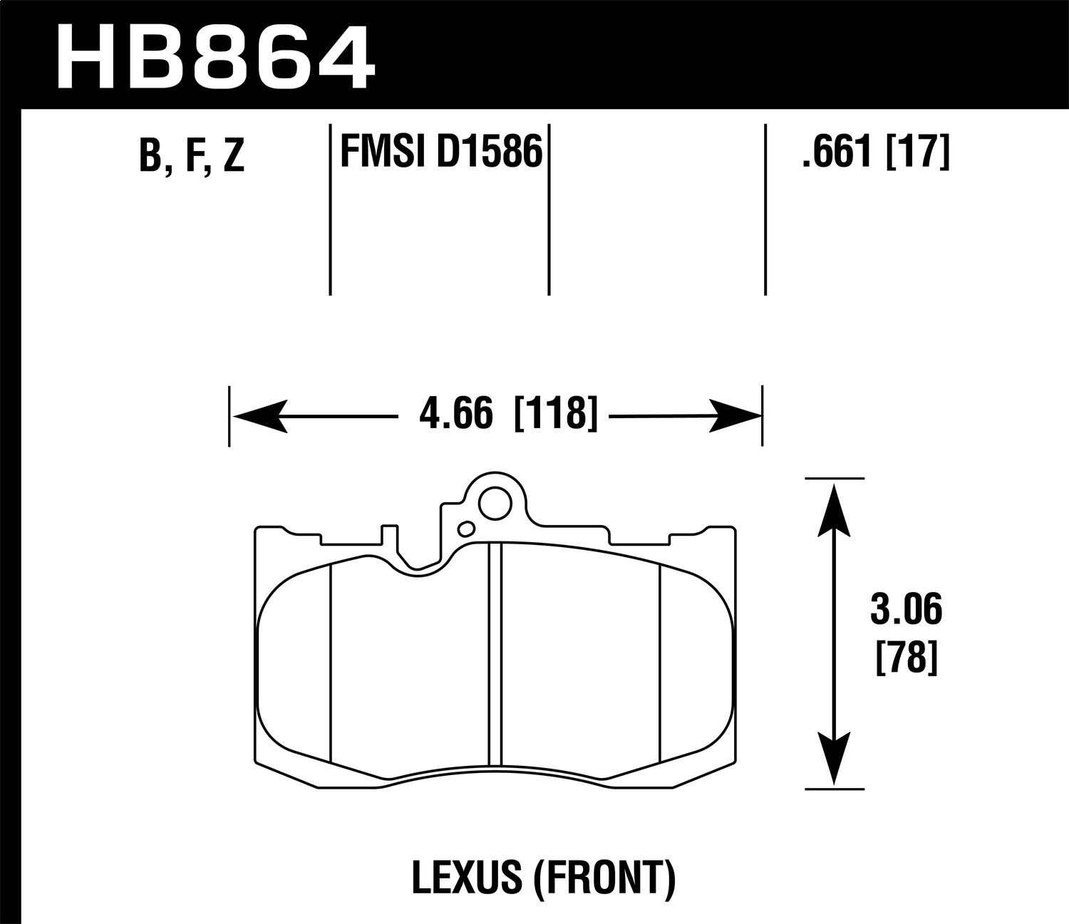 2019, 2018, 2017, 2016 Lexus IS300 Disc Brake Pad Set