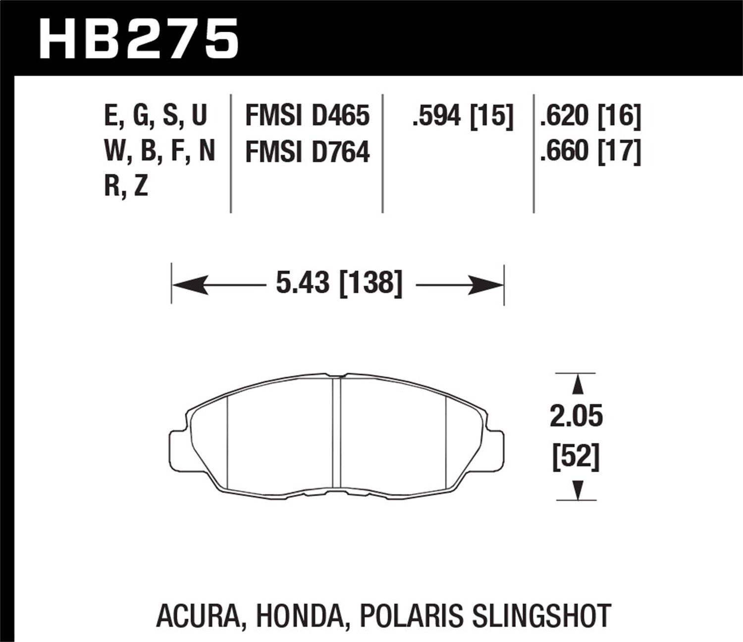 2014, 2013, 2012, 2011, 2010 Honda Insight Disc Brake Pad Set