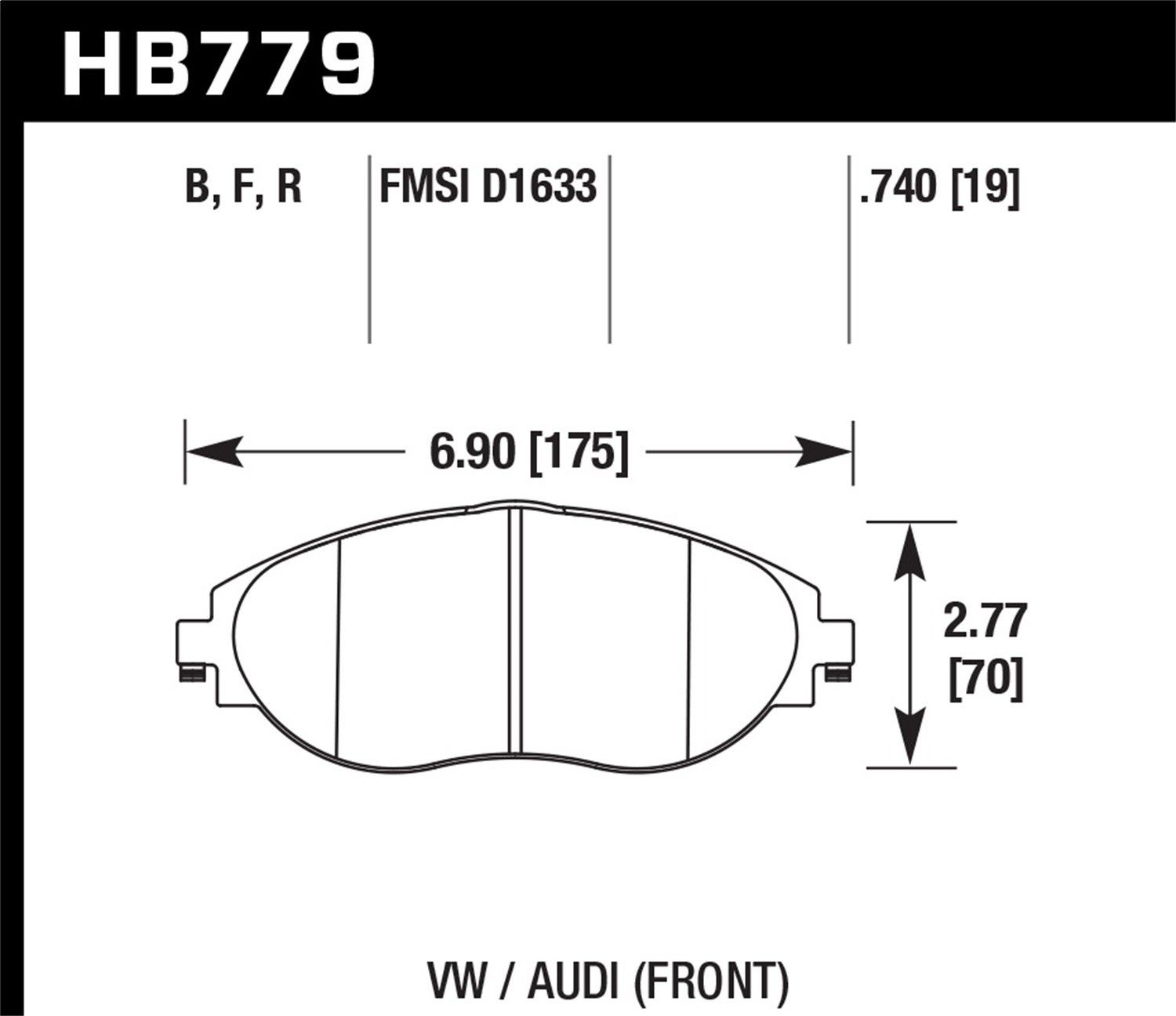 2019, 2018, 2017, 2016, 2015 Audi S3 Quattro Disc Brake Pad Set