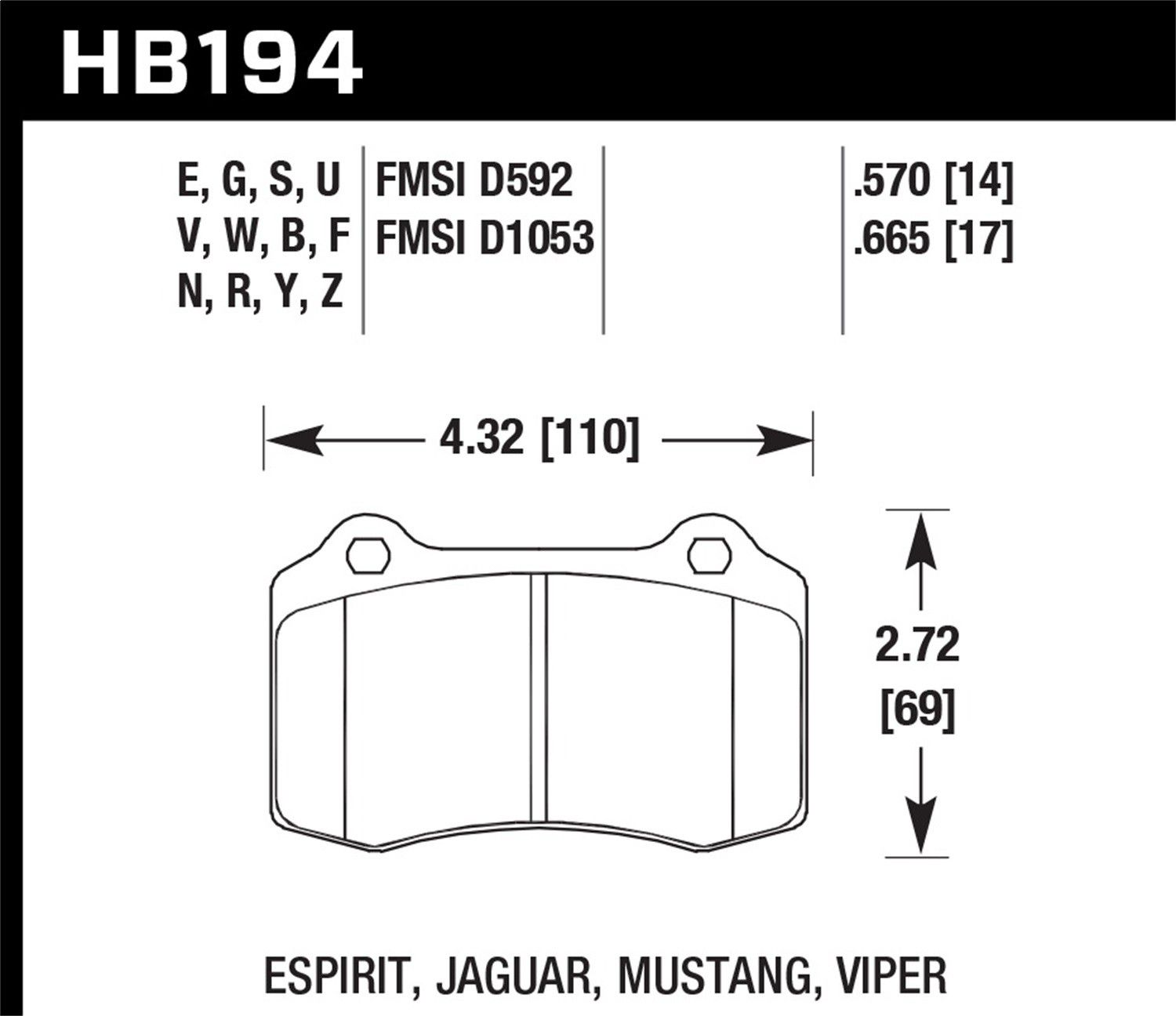 2019, 2018 Dodge Durango Disc Brake Pad Set