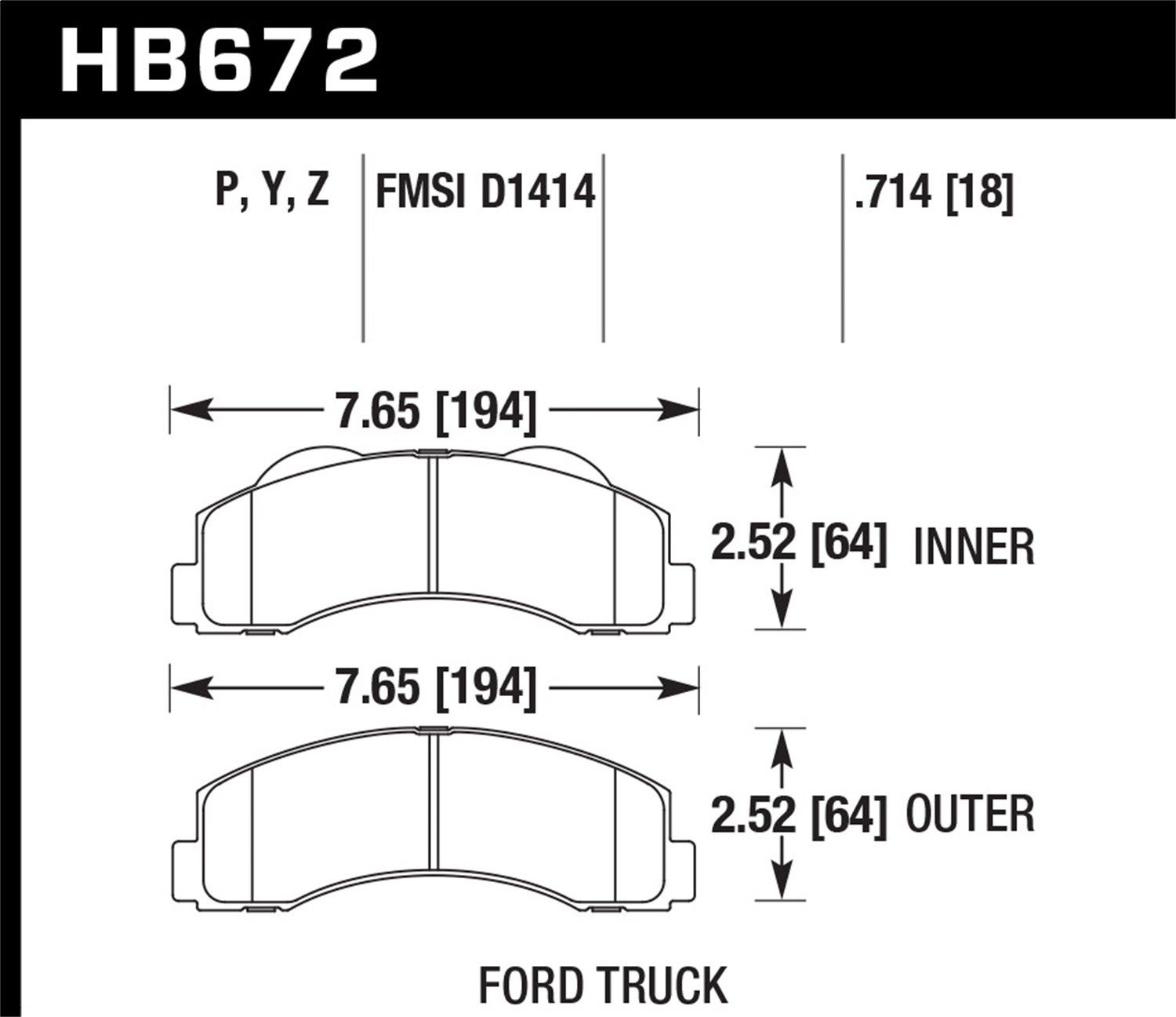 2017, 2016, 2015, 2014, 2013, 2012, 2011, 2010 Ford Expedition Disc Brake Pad Set