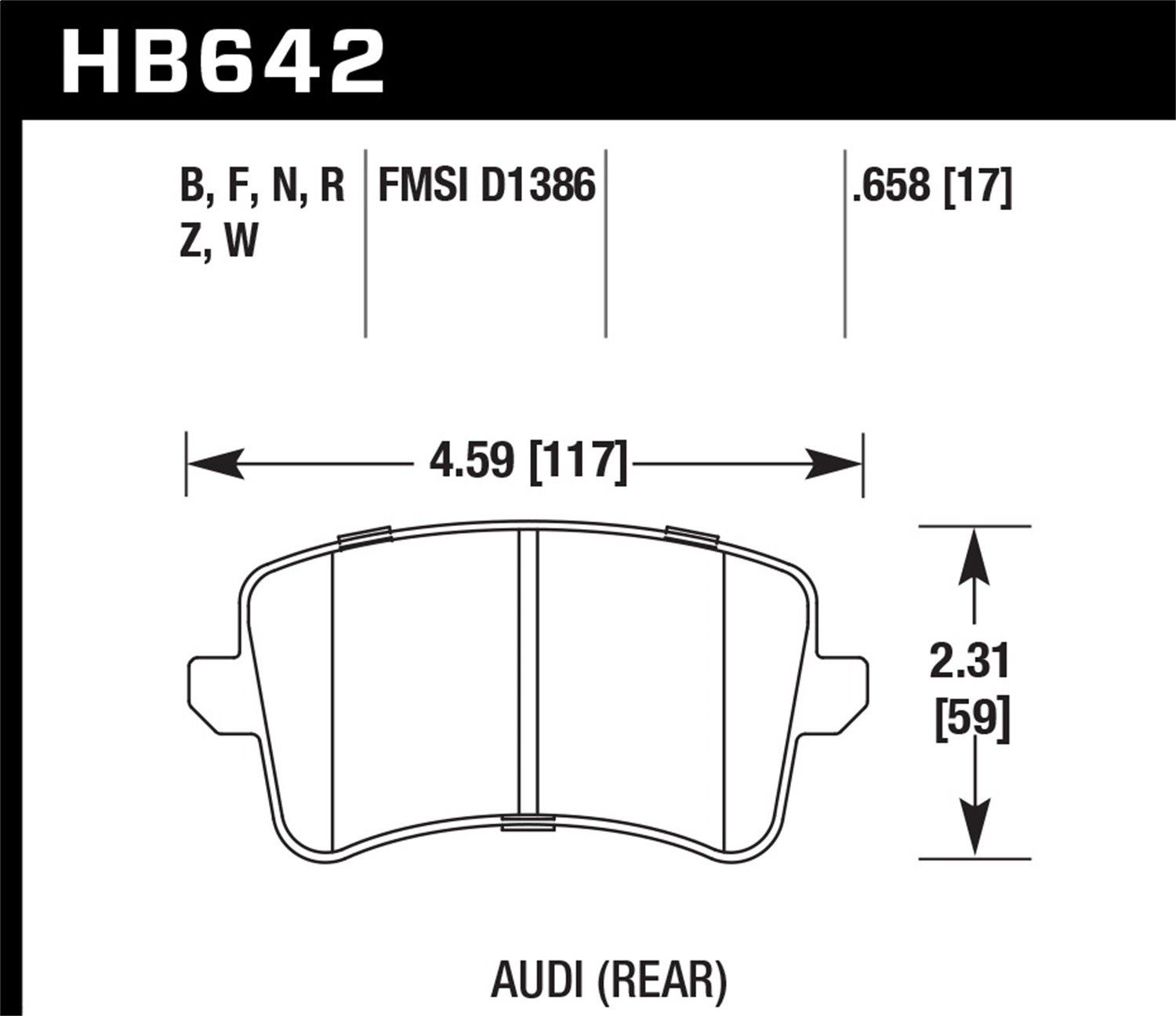 2017, 2016, 2015, 2014, 2013, 2012, 2011, 2010, 2009, 2008 Audi S5 Disc Brake Pad Set