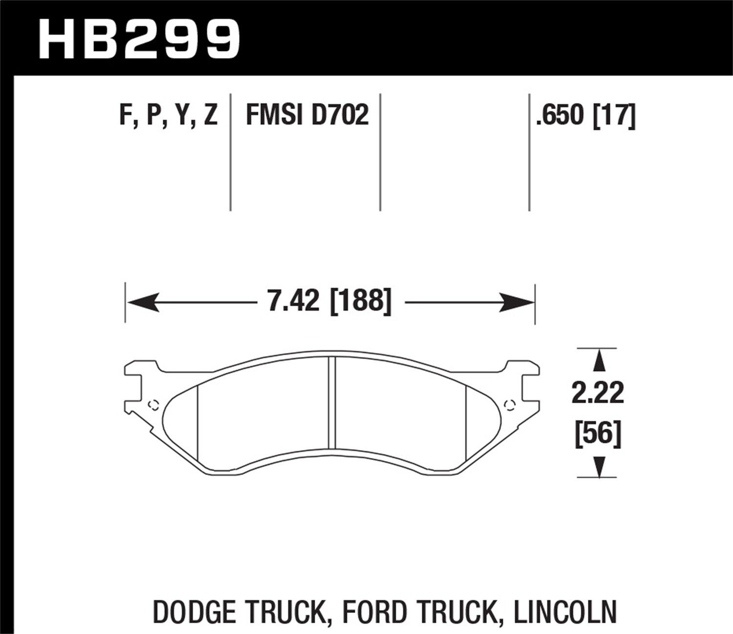 2006, 2005, 2004, 2003 Dodge Durango Disc Brake Pad Set