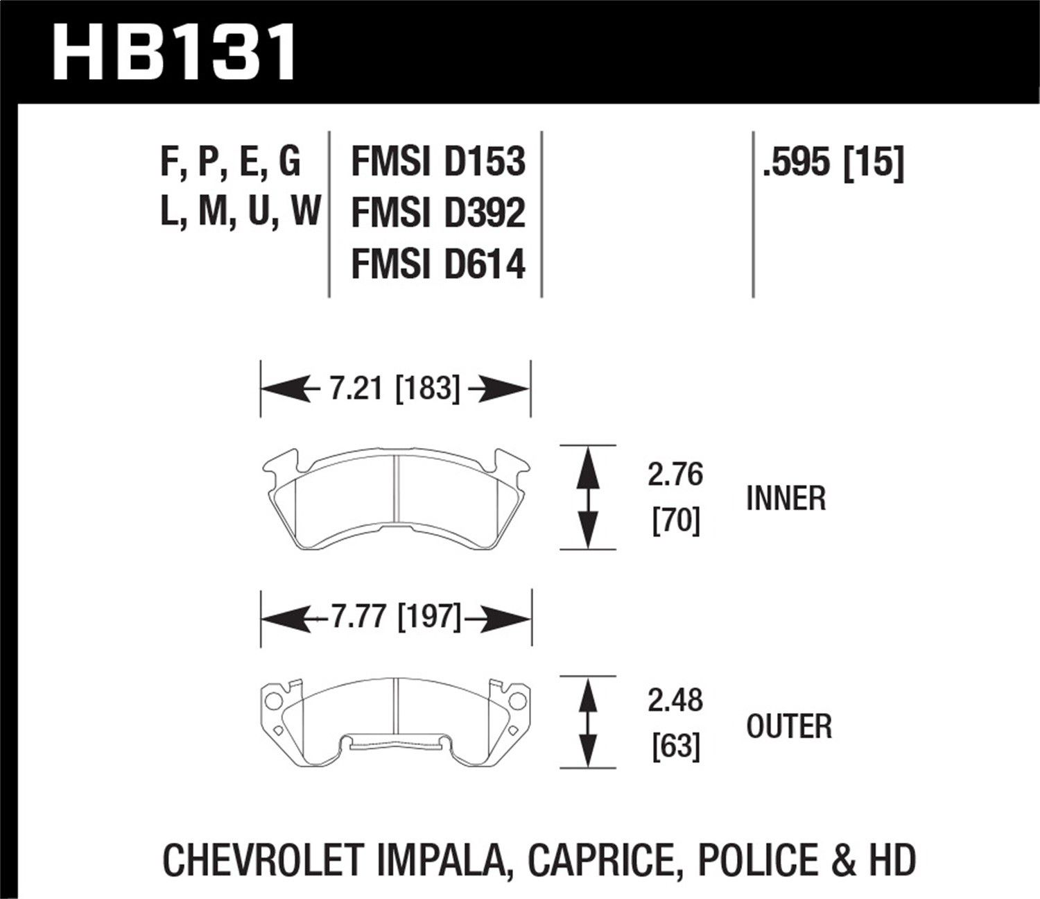 1989, 1988, 1987, 1986, 1985, 1984, 1983, 1982, 1981, 1980, 1979 GMC P2500 Disc Brake Pad Set