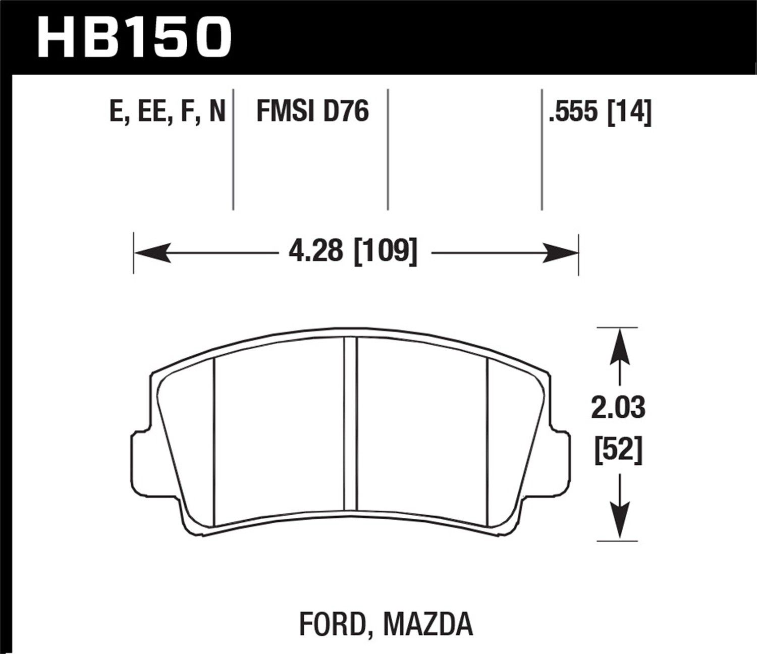1984, 1983, 1982, 1981, 1980, 1979 Mazda B2000 Disc Brake Pad Set