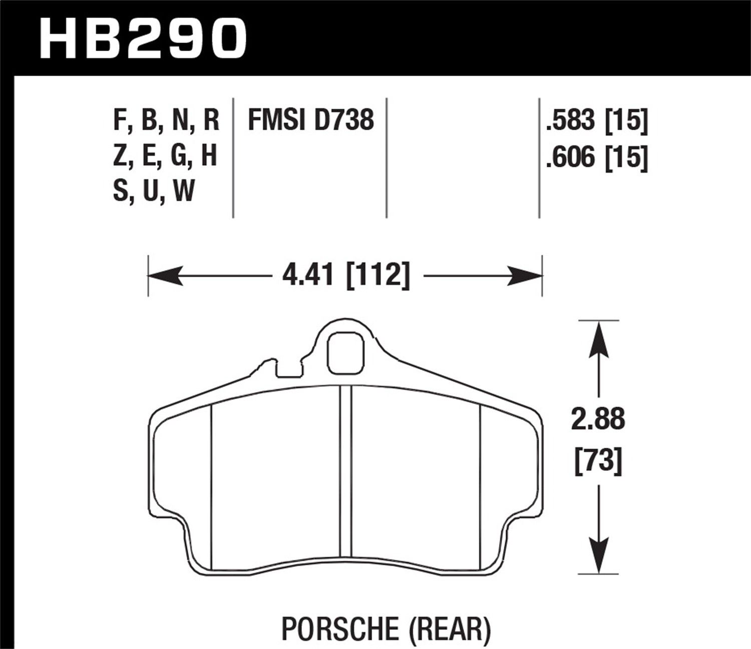 2012, 2011, 2010, 2009, 2008, 2007 Porsche Boxster Disc Brake Pad Set
