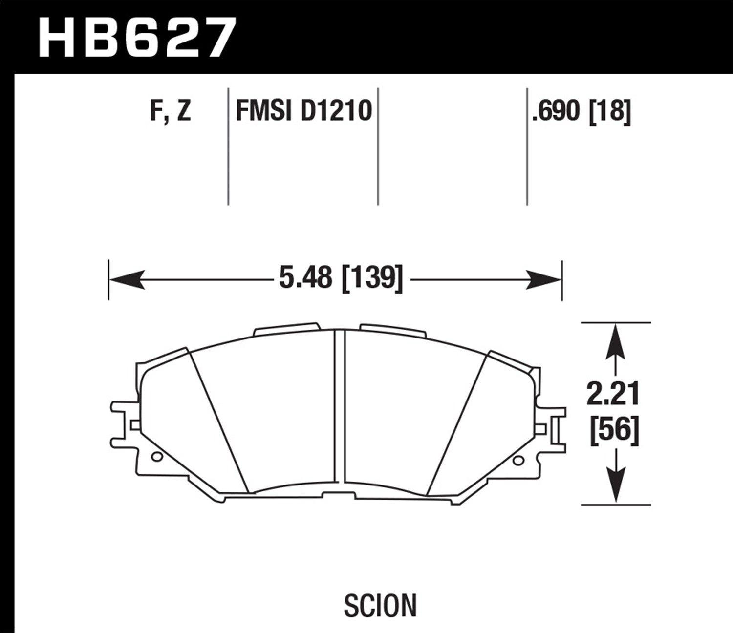 2012, 2011, 2010 Lexus HS250h Disc Brake Pad Set