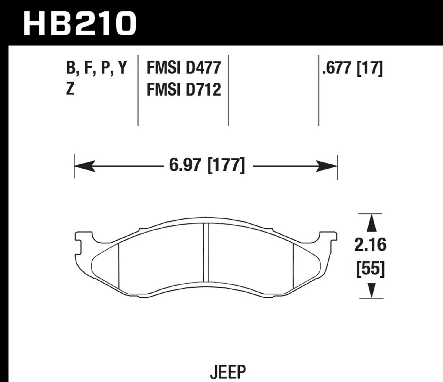 1992, 1991, 1990 Jeep Comanche Disc Brake Pad Set