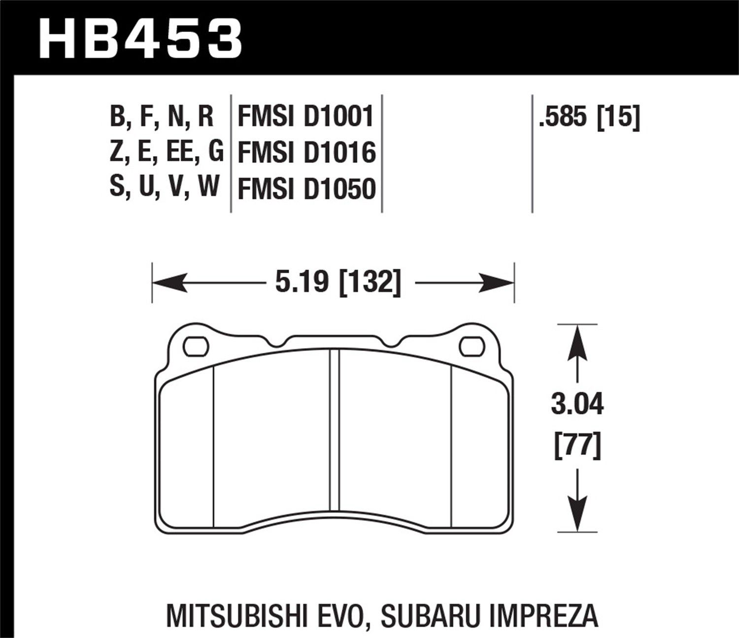 2015, 2014, 2013 Cadillac ATS Disc Brake Pad Set