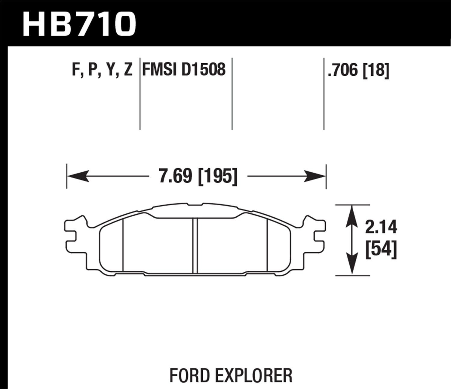 2016, 2015 Ford Police Interceptor Utility Disc Brake Pad Set