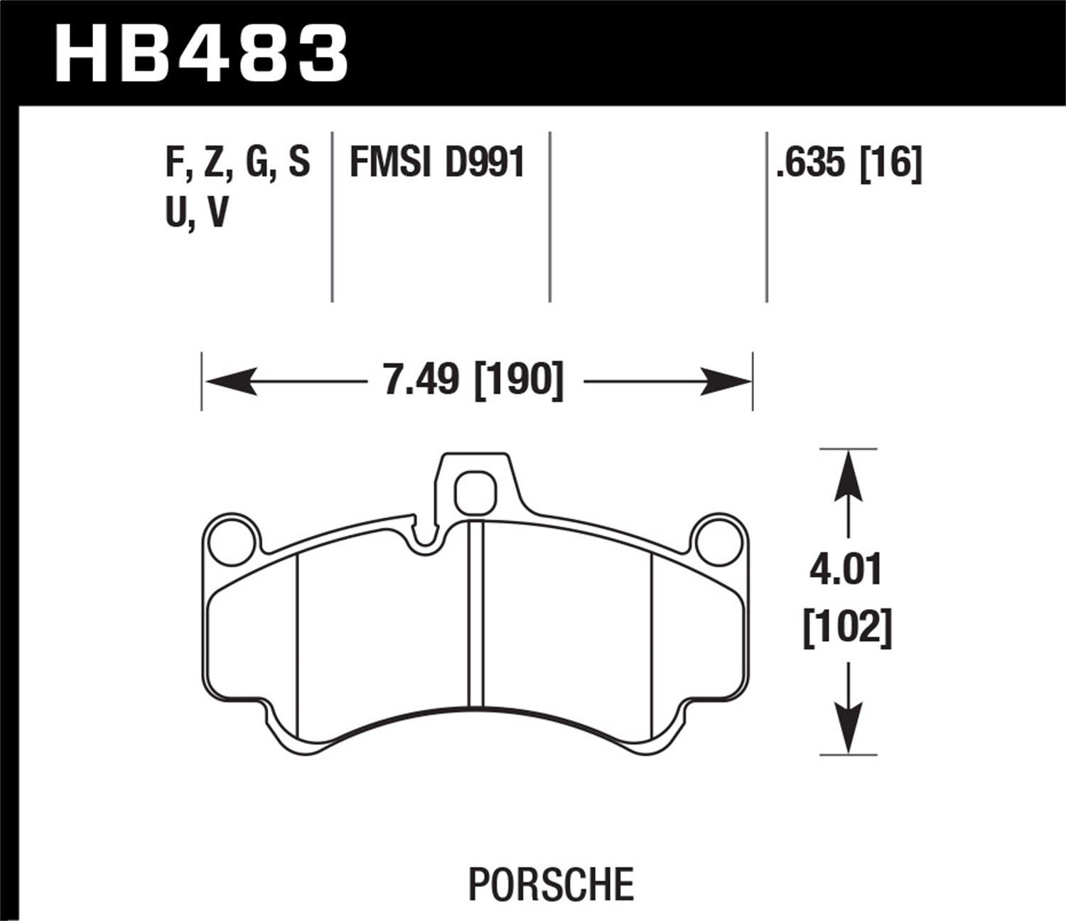 2010, 2009, 2008, 2007, 2006, 2005 Porsche Boxster Disc Brake Pad Set