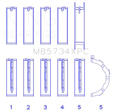 2011-2017 Ford F-150 Engine Crankshaft Main Bearing Set (King Engine Bearings)