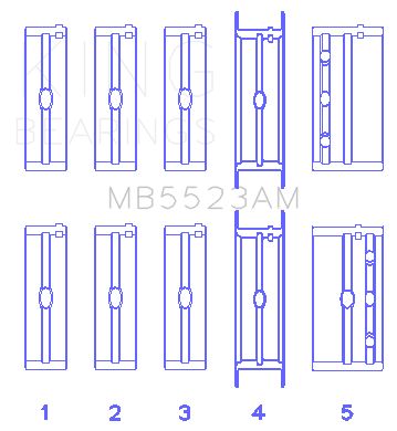 1975-1977 Buick Century Engine Crankshaft Main Bearing Set (King Engine Bearings)
