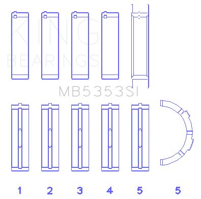 1991-2011 Lincoln Town Car Engine Crankshaft Main Bearing Set (King Engine Bearings)