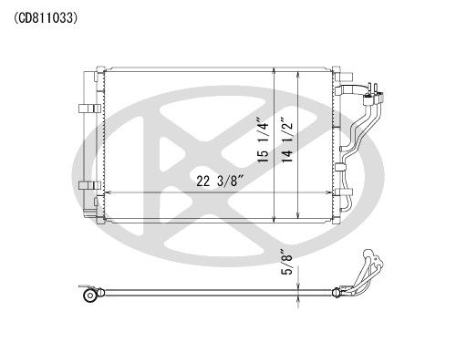 2014-2016 Hyundai Elantra A/C Condenser (Koyorad)