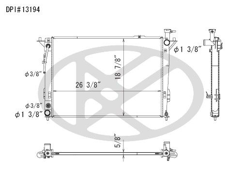 2010-2012 Hyundai Santa Fe Radiator (Koyorad)