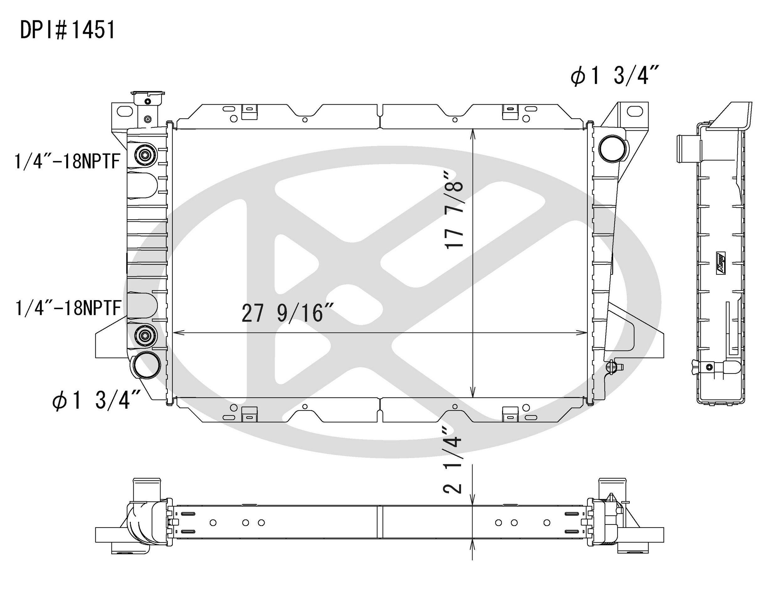 1996, 1995, 1994, 1993, 1992, 1991, 1990, 1989, 1988, 1987, 1986, 1985 Ford Bronco Radiator