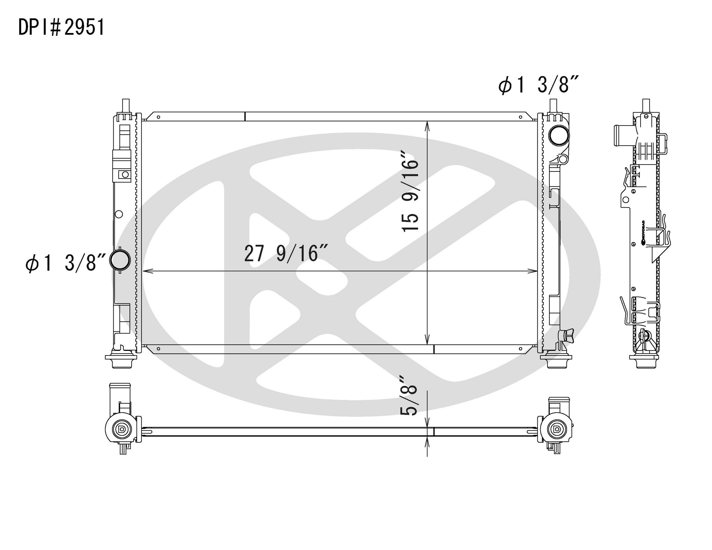 2017, 2016, 2015, 2014, 2013, 2012, 2011, 2010, 2009, 2008, 2007 Jeep Compass Radiator