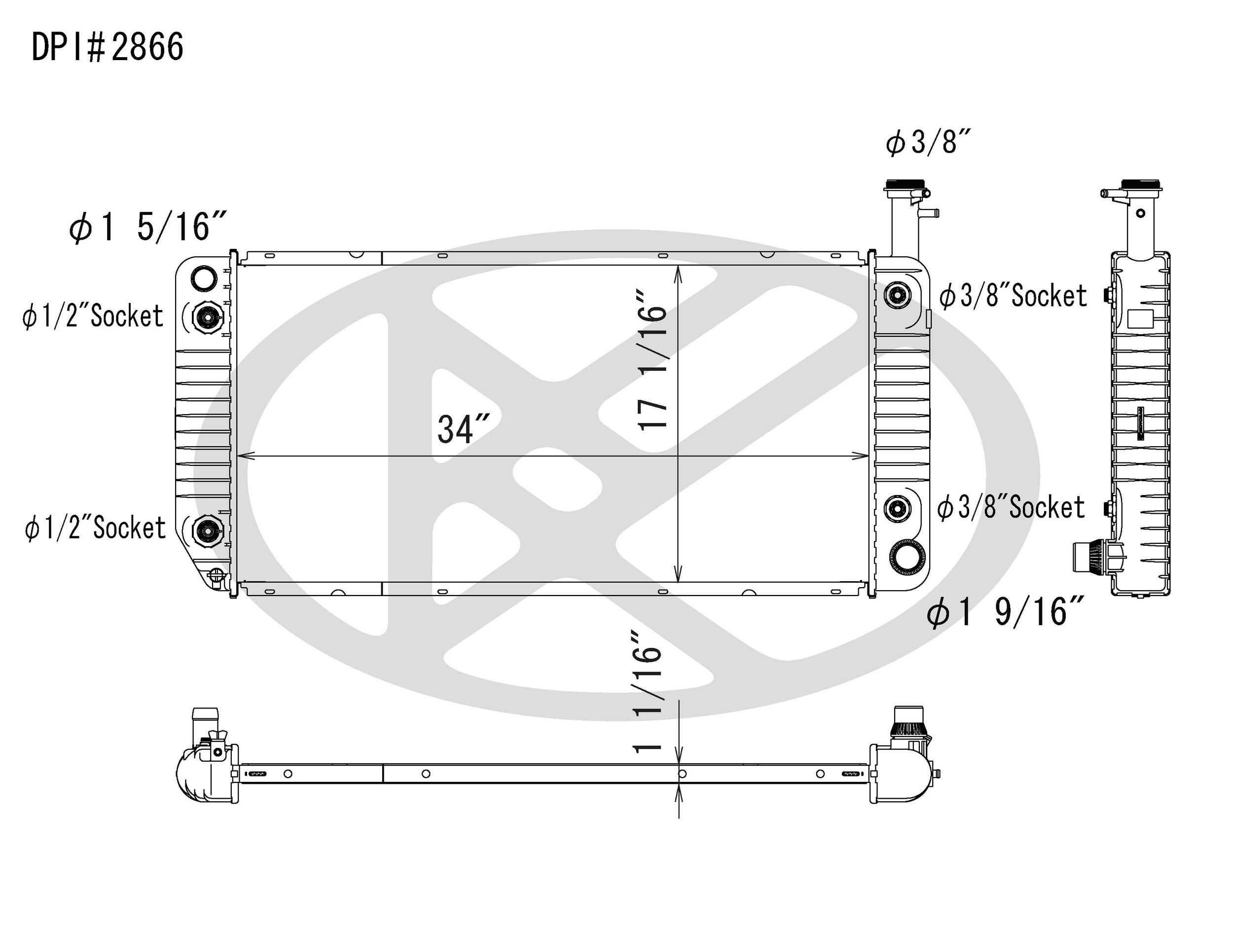 2008, 2007, 2006, 2005, 2004 Chevrolet Express 2500 2500 Radiator