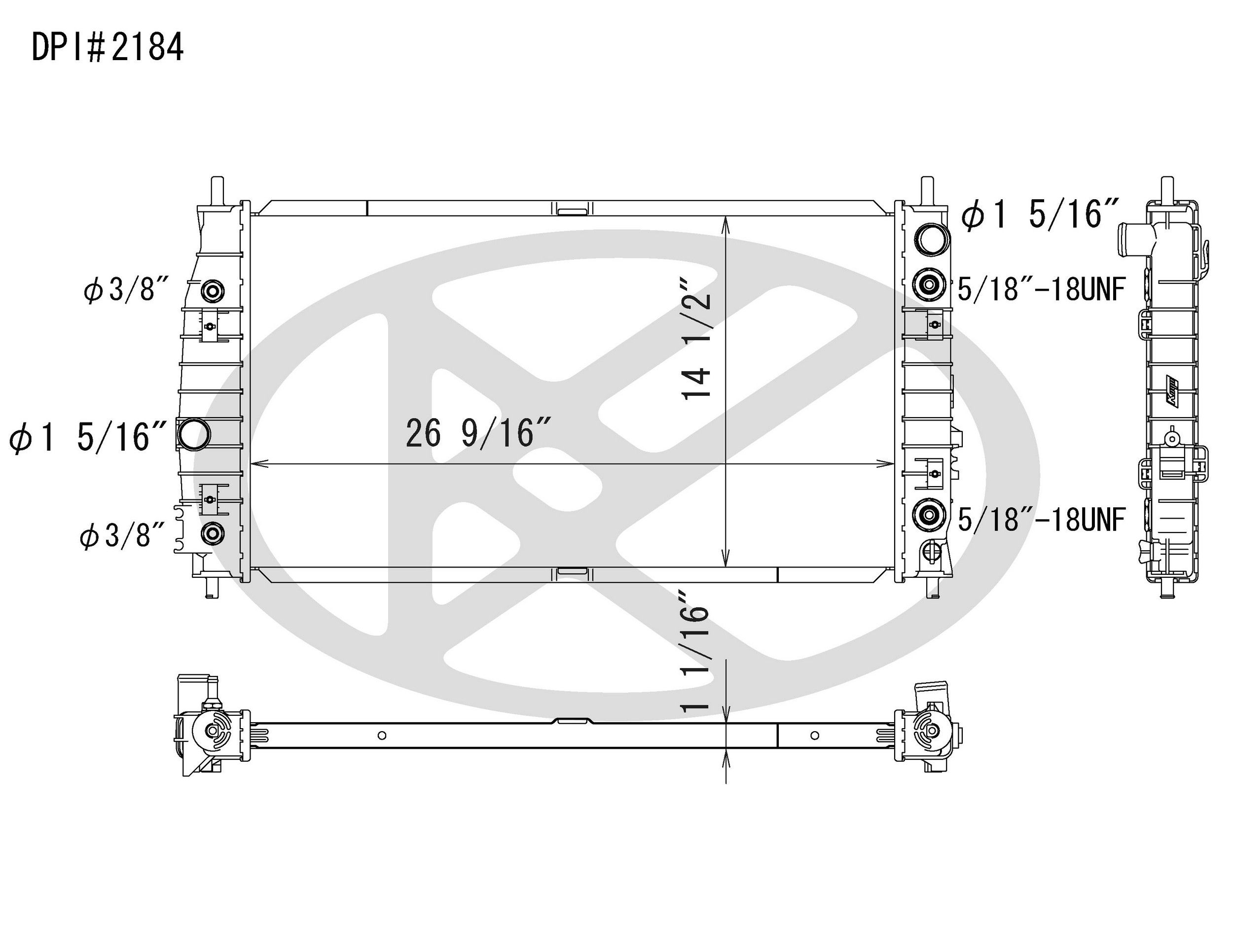 2004, 2003, 2002, 2001, 2000, 1999, 1998, 1997, 1996, 1995, 1994, 1993 Dodge Intrepid Radiator