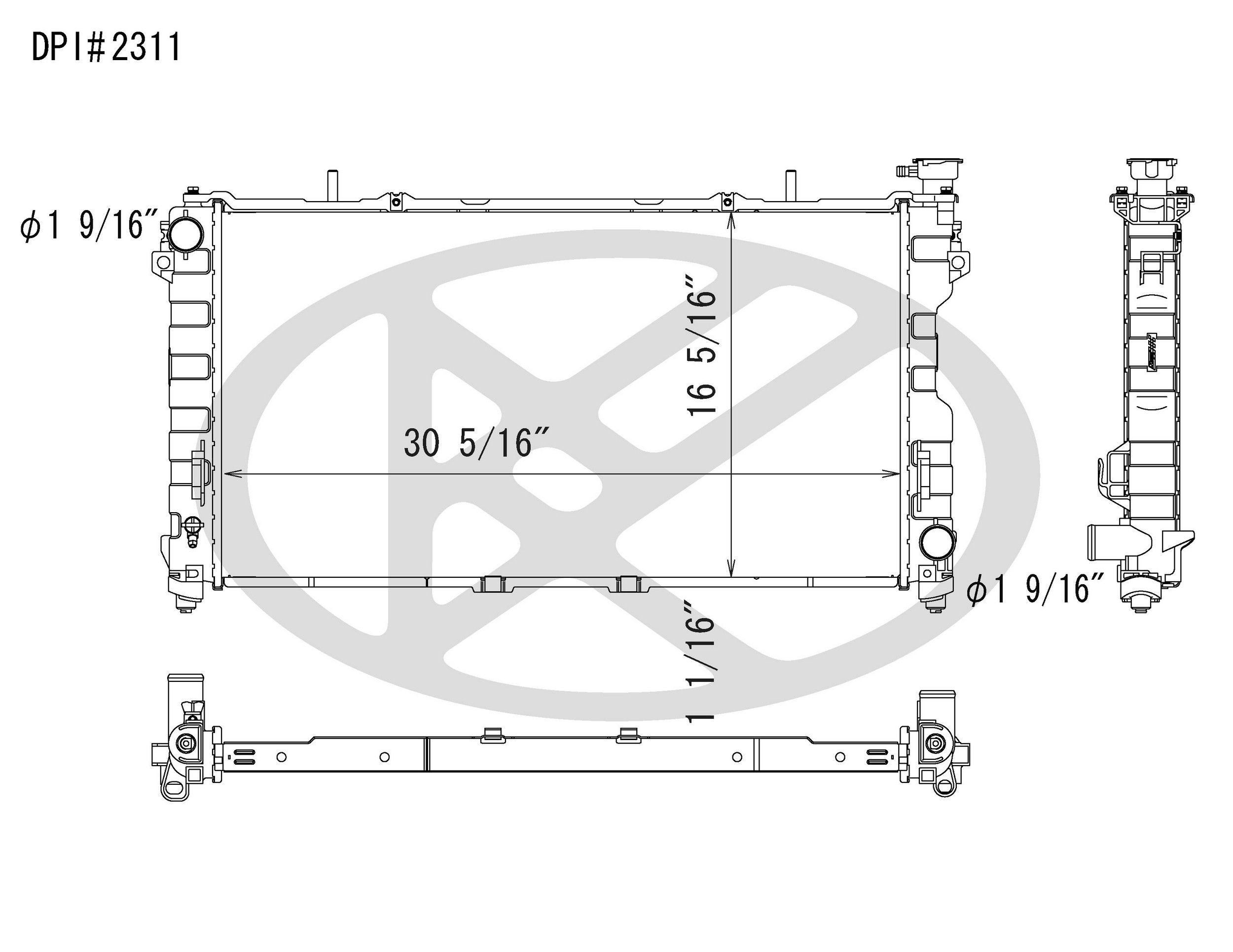 2004, 2003, 2002, 2001 Dodge Caravan & Country Radiator