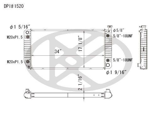 1998, 1997, 1996, 1995, 1994 Chevrolet C2500 Radiator