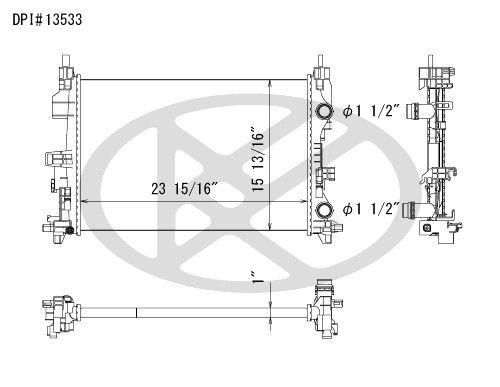 2020, 2019, 2018, 2017, 2016, 2015 Ram ProMaster City Radiator