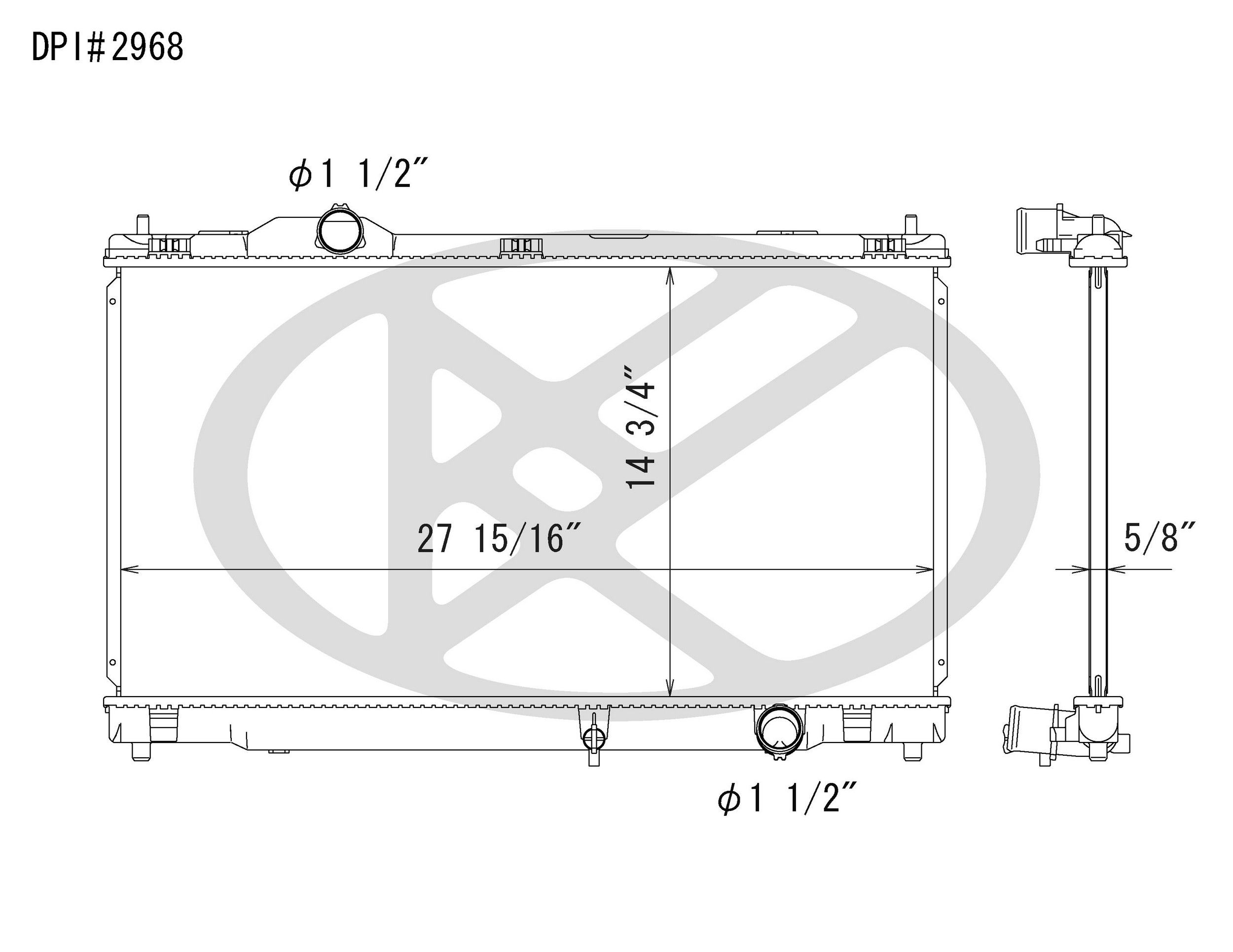 2015, 2014, 2013, 2012, 2011, 2010, 2009, 2008, 2007, 2006 Lexus IS250 Radiator