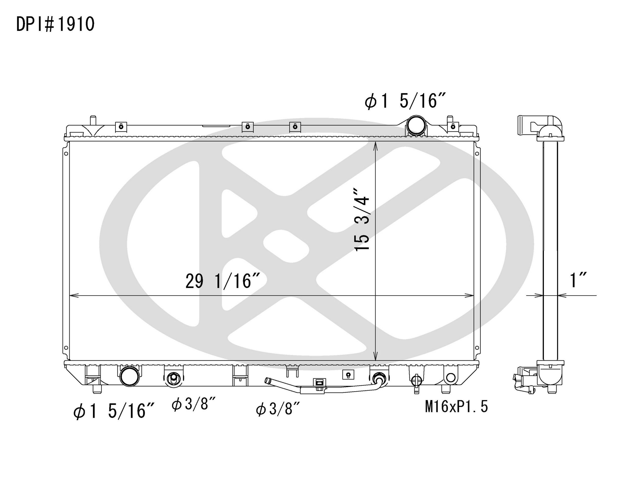 2001, 2000, 1999, 1998, 1997 Lexus ES300 Radiator