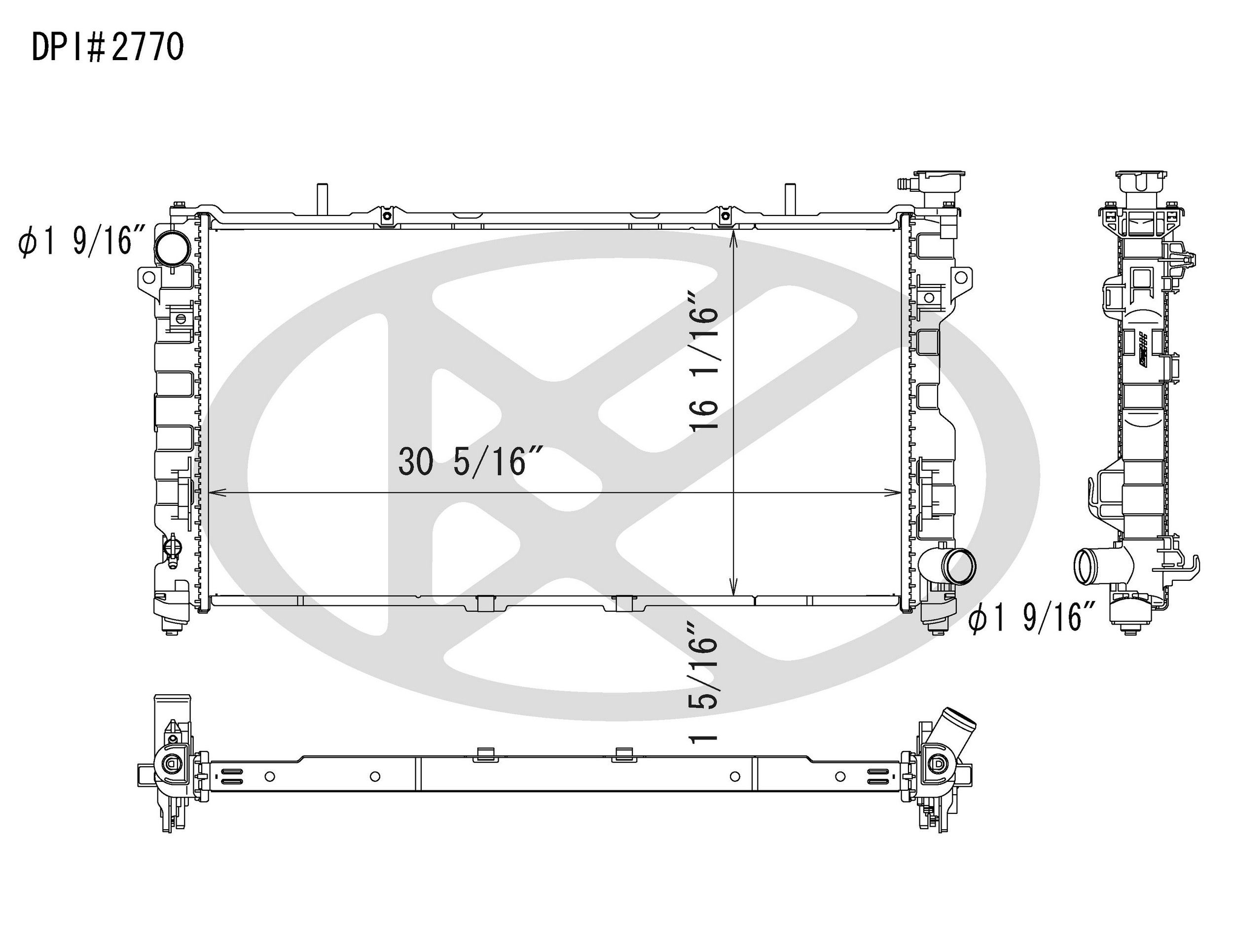 2007, 2006, 2005 Dodge Caravan Radiator