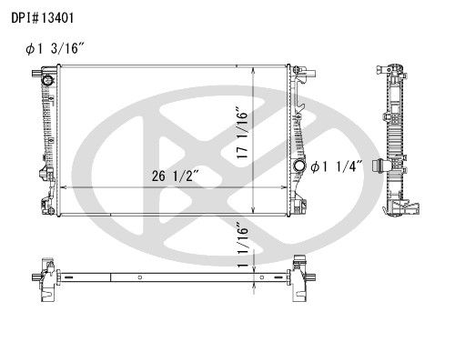2016, 2015, 2014 Jeep Cherokee Radiator