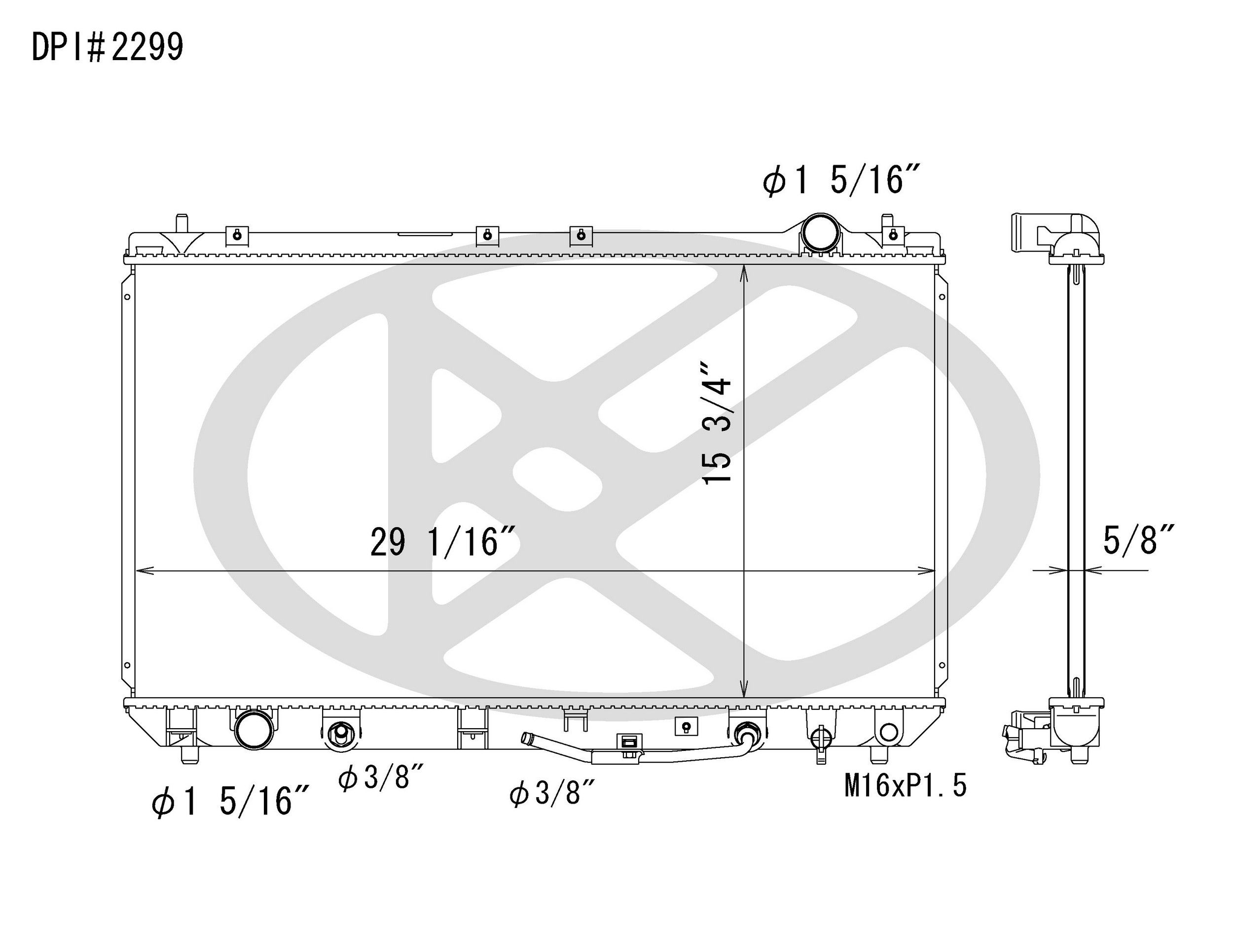 2001, 2000, 1999, 1998, 1997 Lexus ES300 Radiator