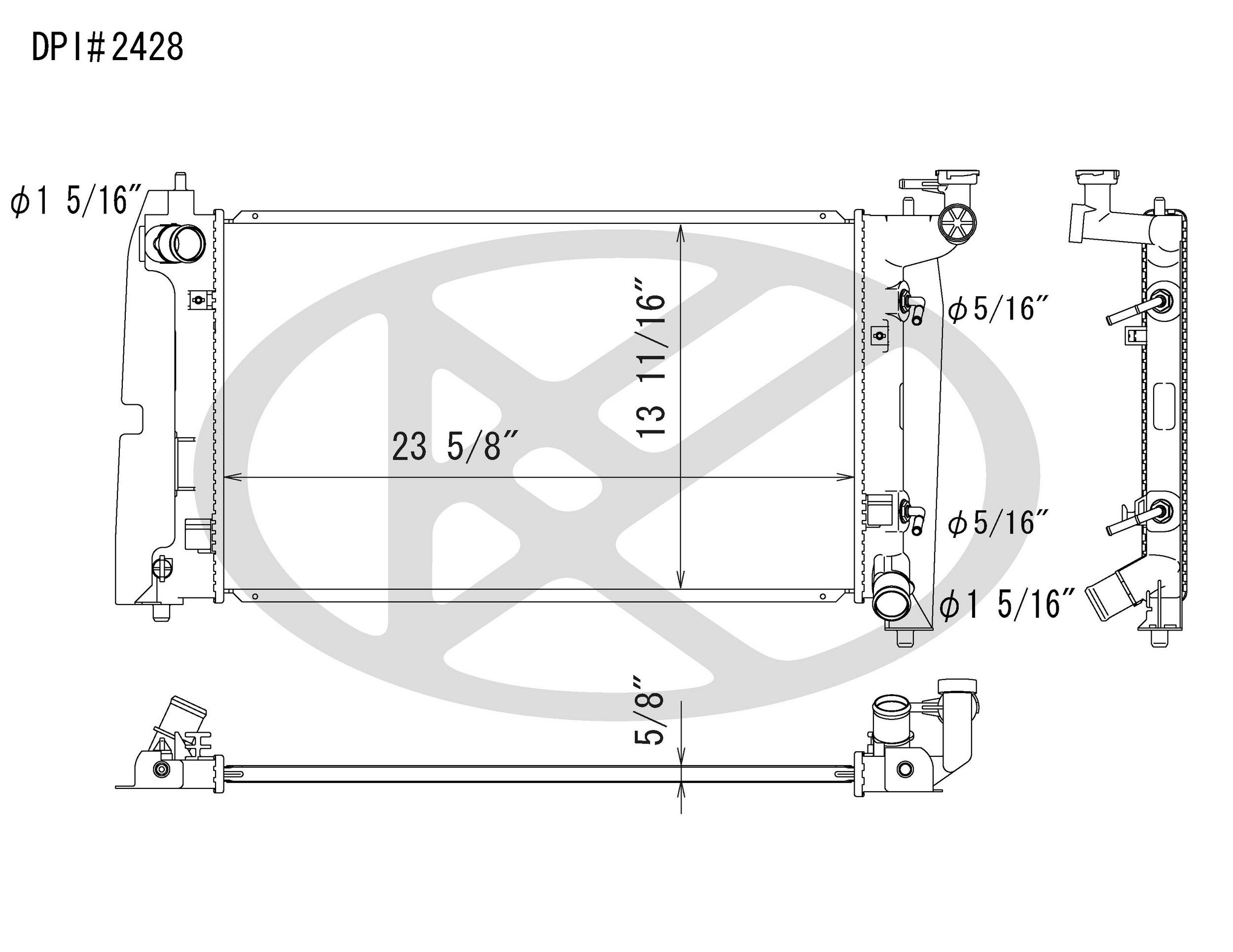 2008, 2007, 2006, 2005, 2004, 2003 Toyota Matrix Radiator