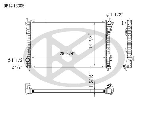 2019, 2018, 2017, 2016, 2015, 2014, 2013 Ford Taurus Interceptor Sedan Radiator