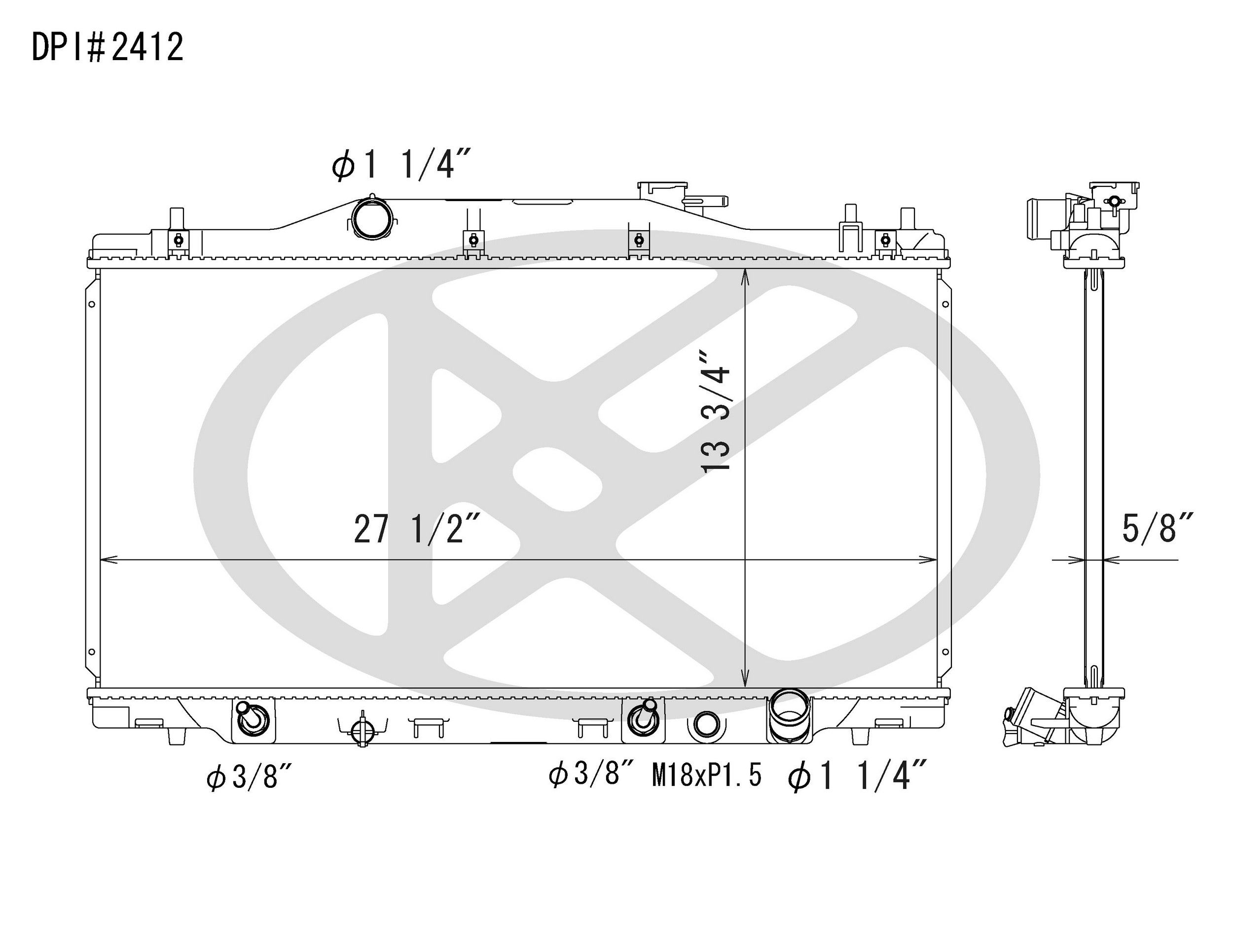 2006, 2005, 2004, 2003, 2002 Acura RSX Radiator