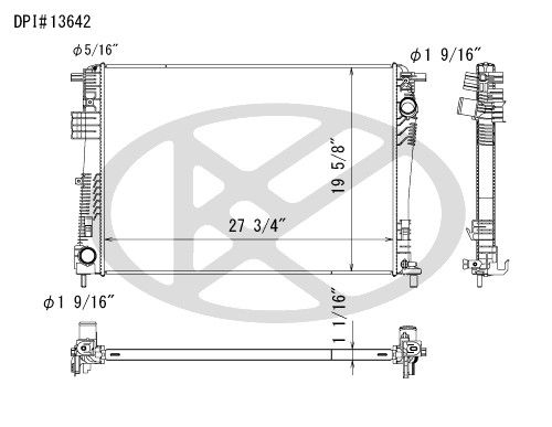 2021, 2020, 2019, 2018, 2017 Chrysler Pacifica Radiator