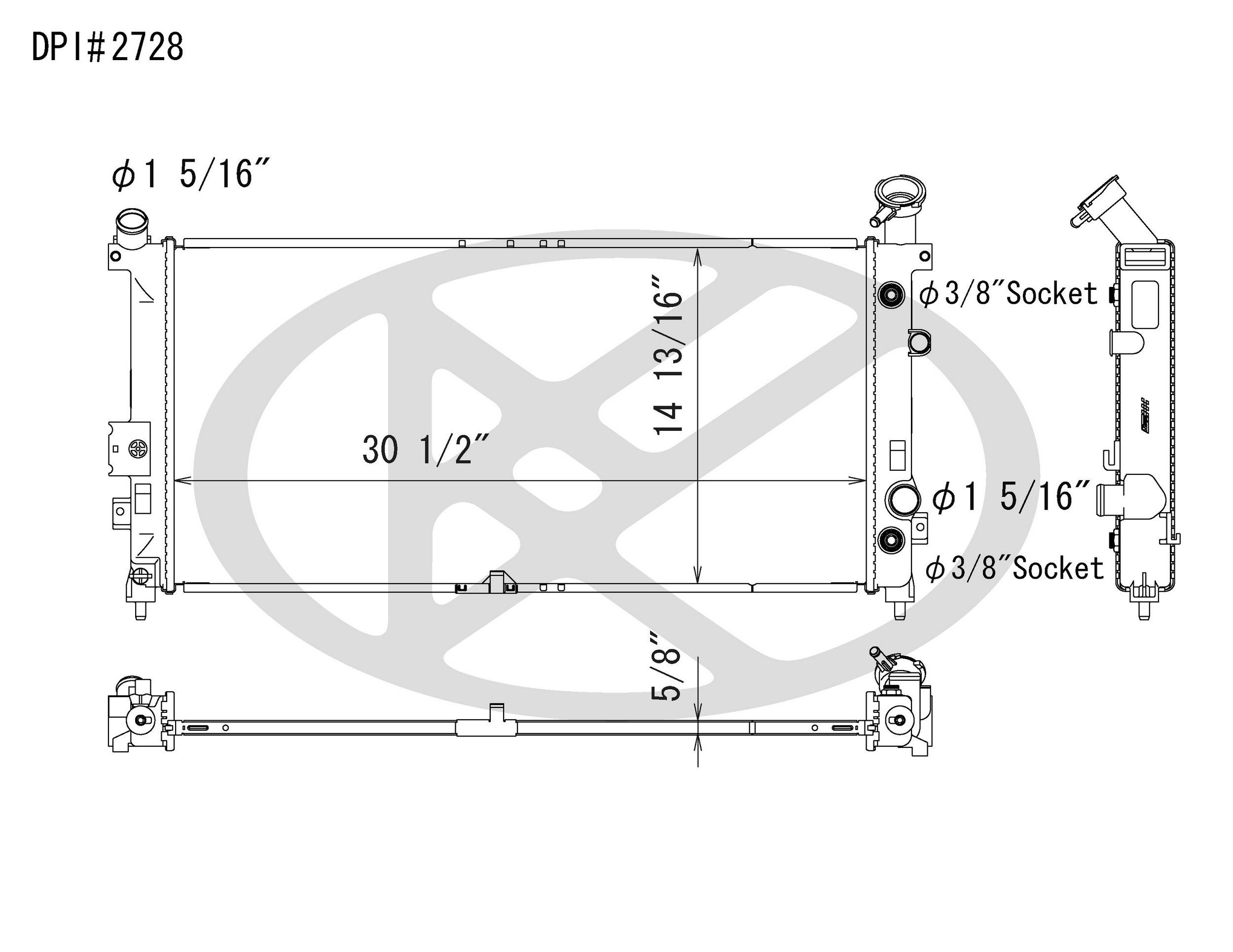 2005, 2004, 2003, 2002, 2001 Pontiac Aztek Radiator