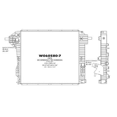 2011-2016 Ford F-550 Super Duty Radiator (LKQ)